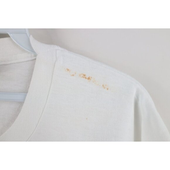 Vtg 90s Streetwear Womens XL Distressed USPS Postage Stamps Flower T-Shirt USA - Picture 4 of 16